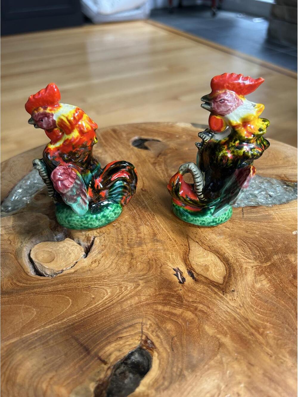 Vintage Ceramic Rooster Salt and Pepper Shakers